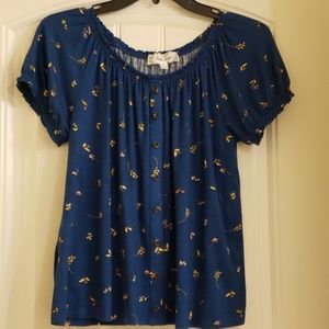 Pink Rose boho floral top